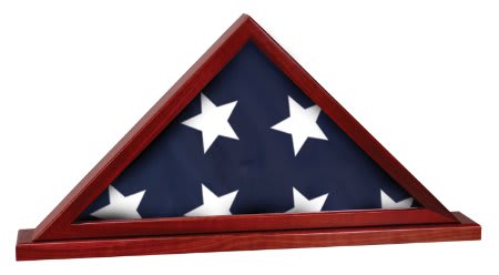 25 1/2" x 12 3/4" Rosewood Finish Flag Display Case