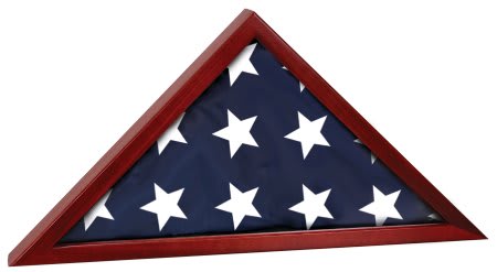 25 1/2" x 12 3/4" Rosewood Finish Flag Display Case