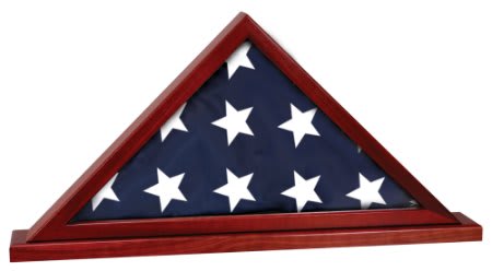 25 1/2" x 12 3/4" Rosewood Finish Flag Display Case