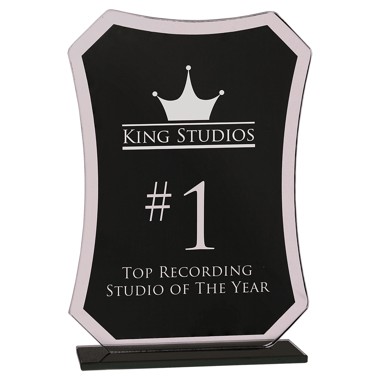 7 1/4" Black Rectangle Reflection Glass Award
