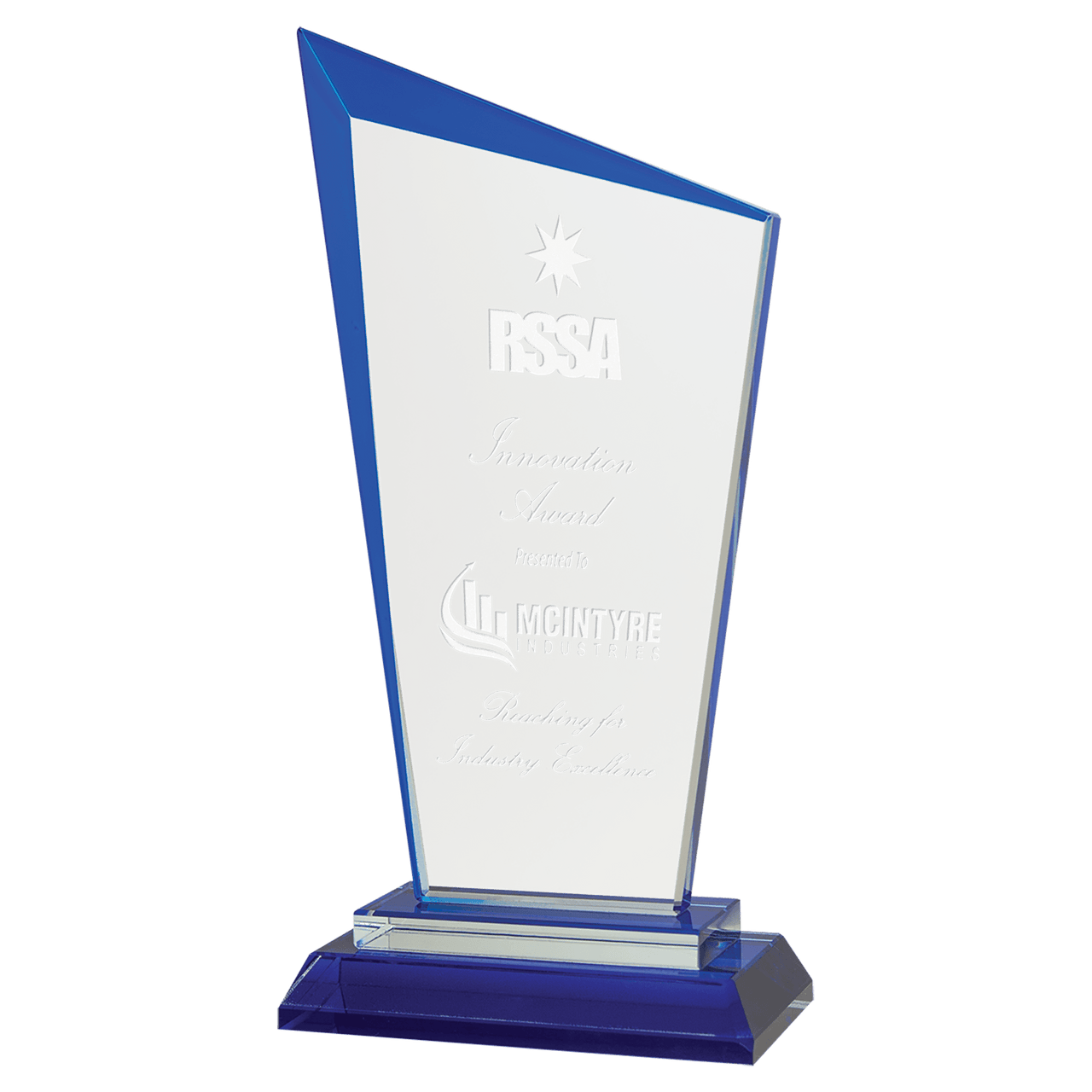 9 1/2" Blue Razor Glass