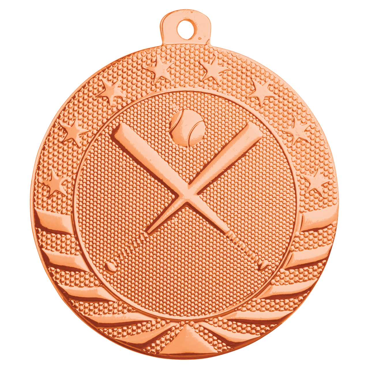 2" Bright Bronze Baseball/Softball Starbrite Medal