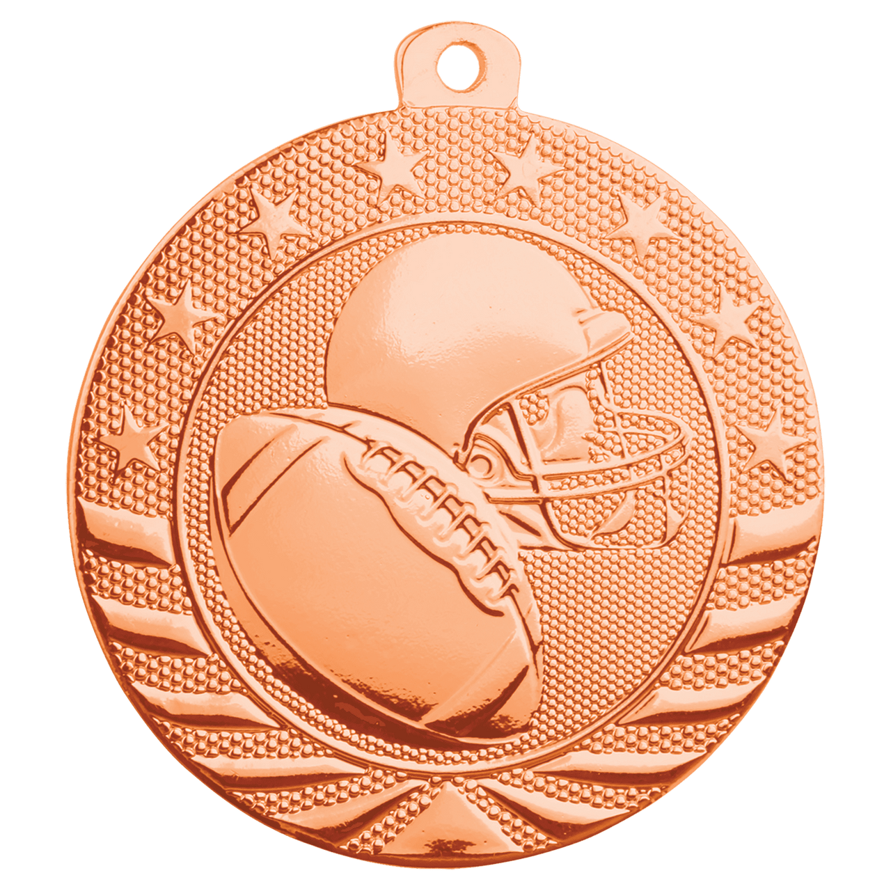 2" Bright Bronze Football Starbrite Medal