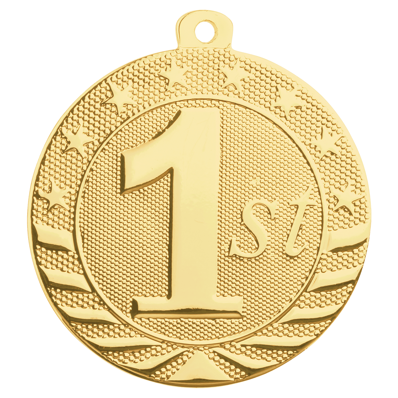 2" Bright Gold 1st Place Starbrite Medal