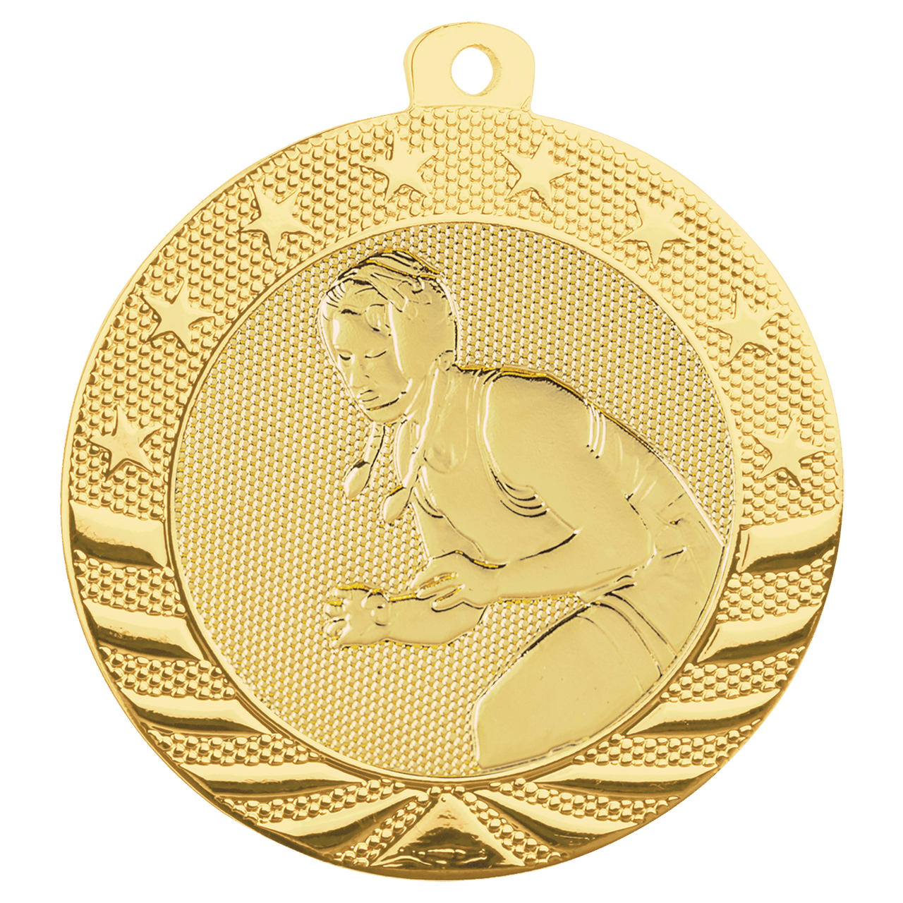 2 3/4" Bright Bronze Female Wrestling Starbrite Medal