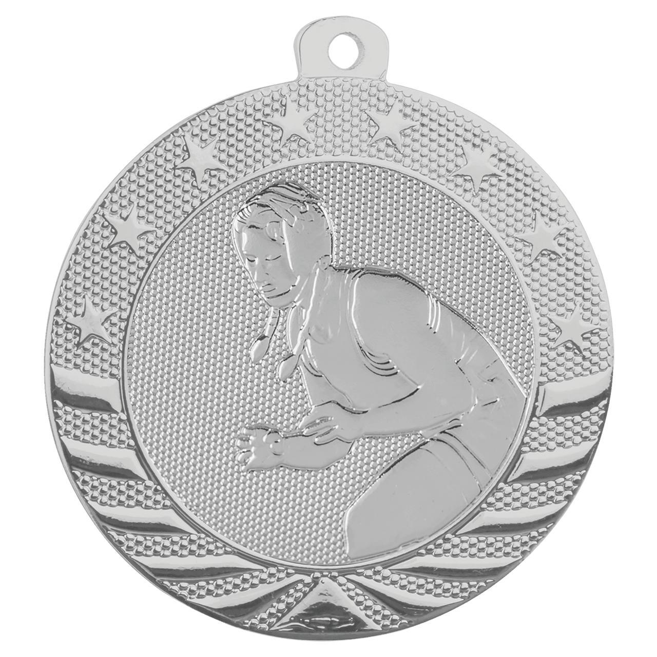 2 3/4" Bright Bronze Female Wrestling Starbrite Medal