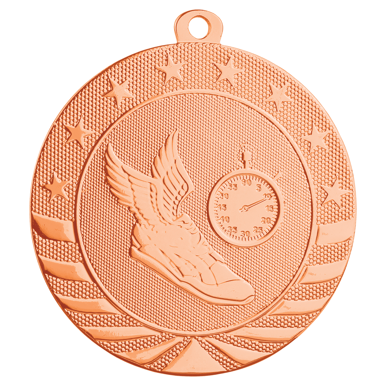 2 3/4" Bright Gold Track Starbrite Medal