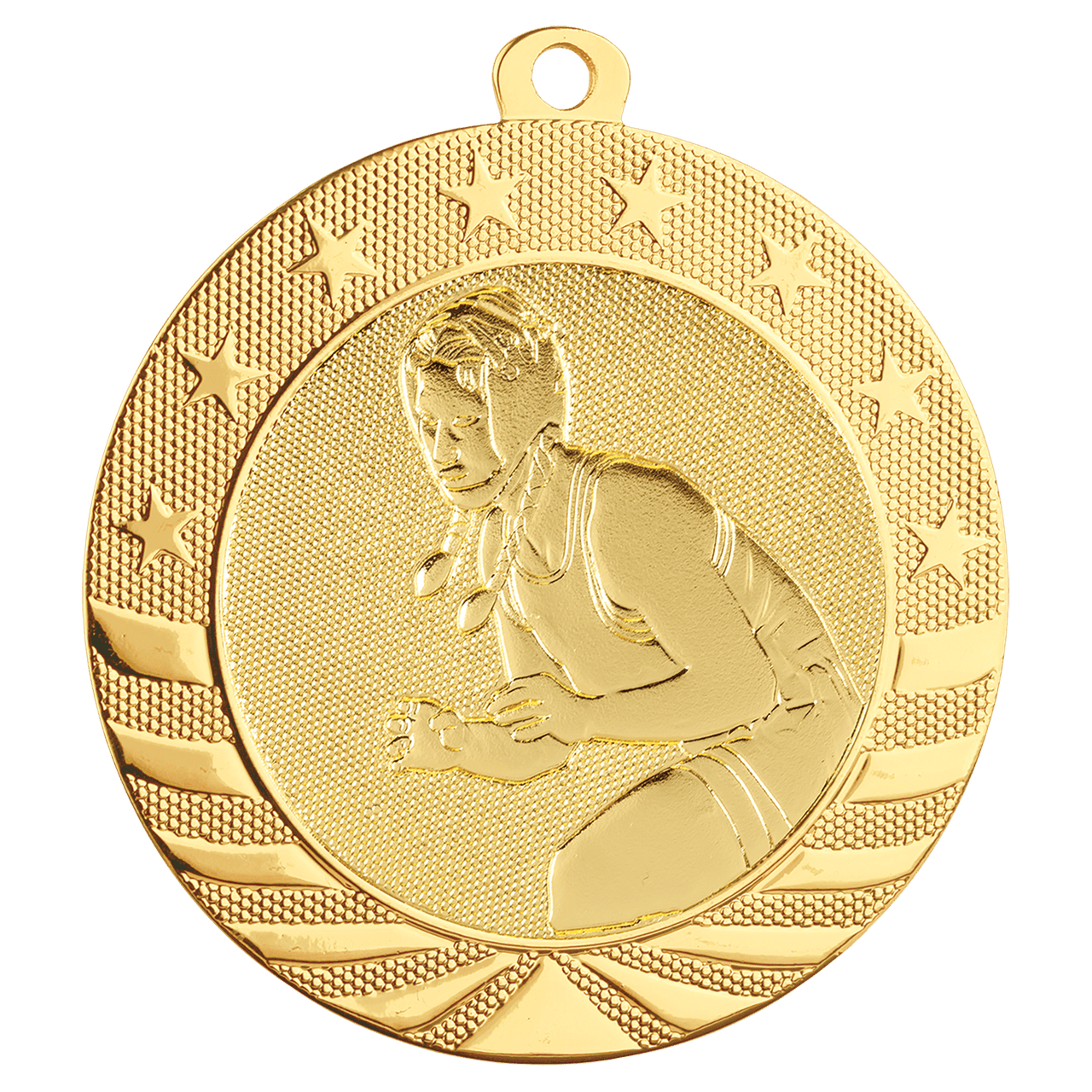 2 3/4" Bright Bronze Female Wrestling Starbrite Medal