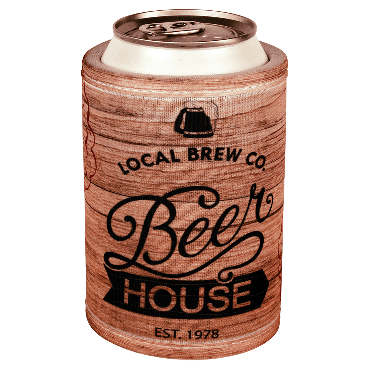 White Sublimatable Wrap Can/Bottle Beverage Holder with Velcro