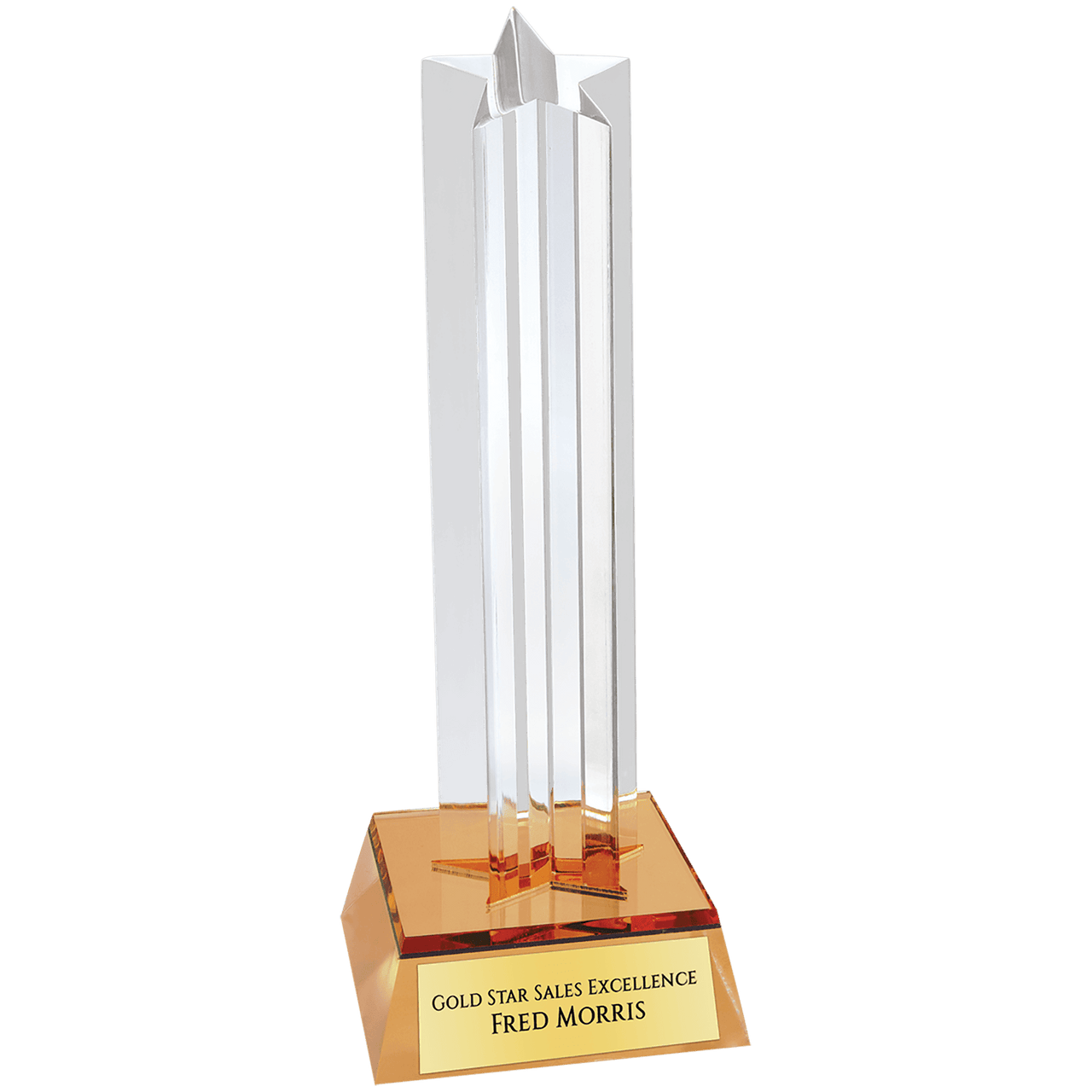 Gold Star Column Acrylic with Gold Base Sample Set