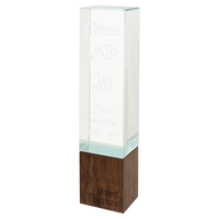 Thumbnail for Rectangle Sierra Glass with Walnut Base Sample Set