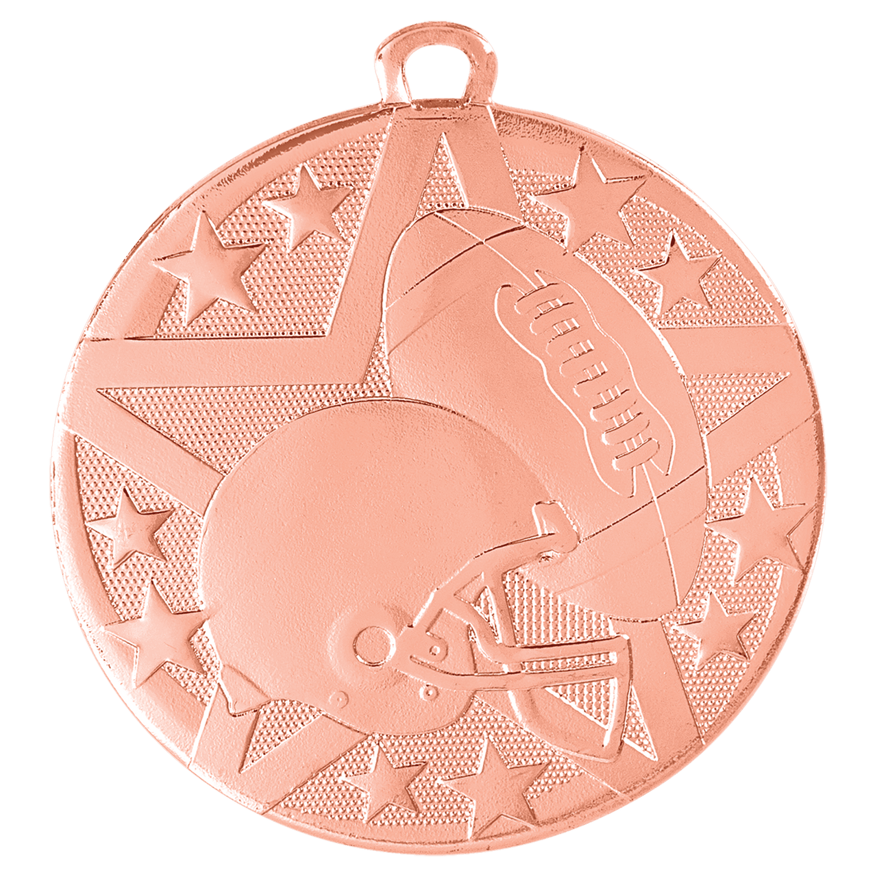 2" Gold Superstar Football Medal