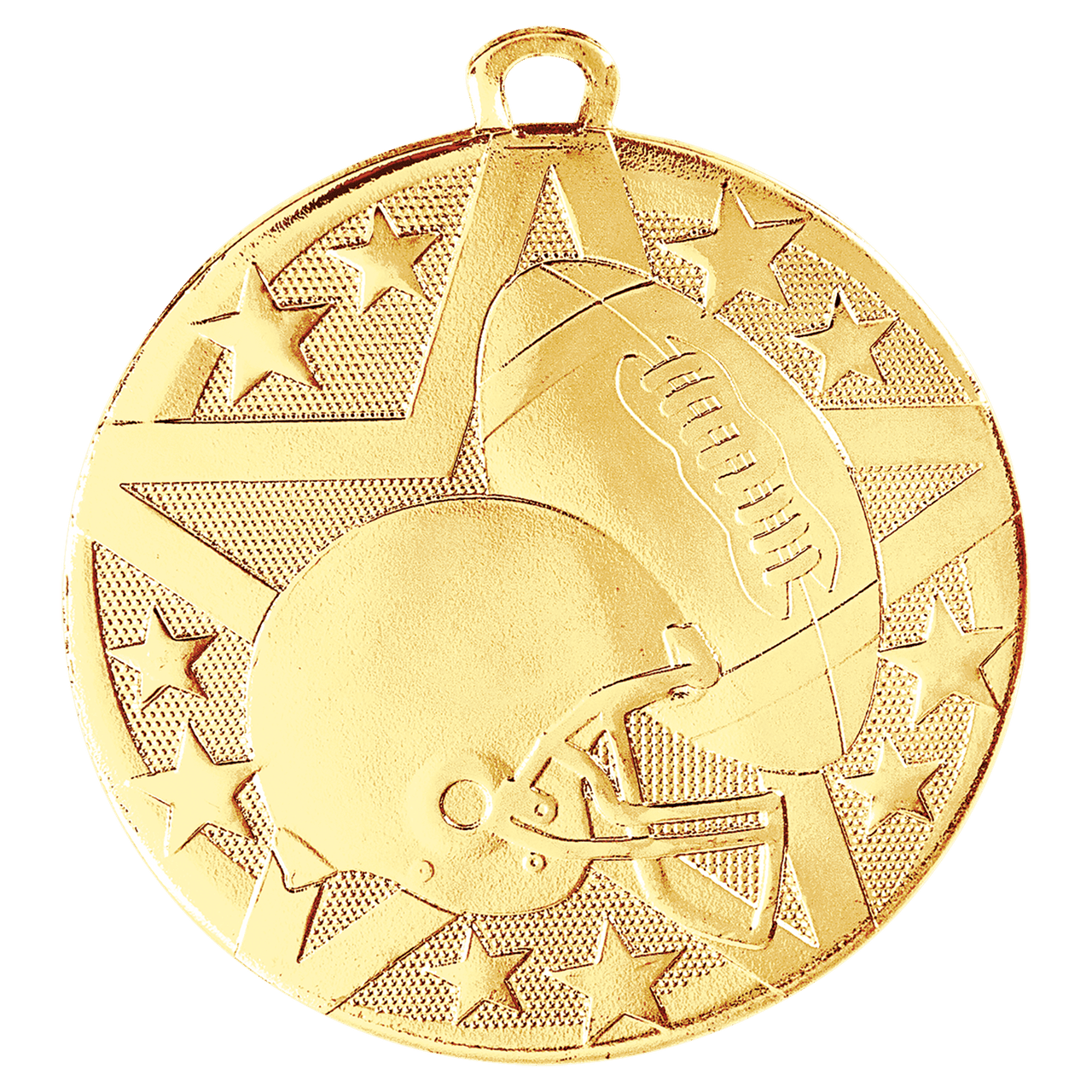 2" Gold Superstar Football Medal