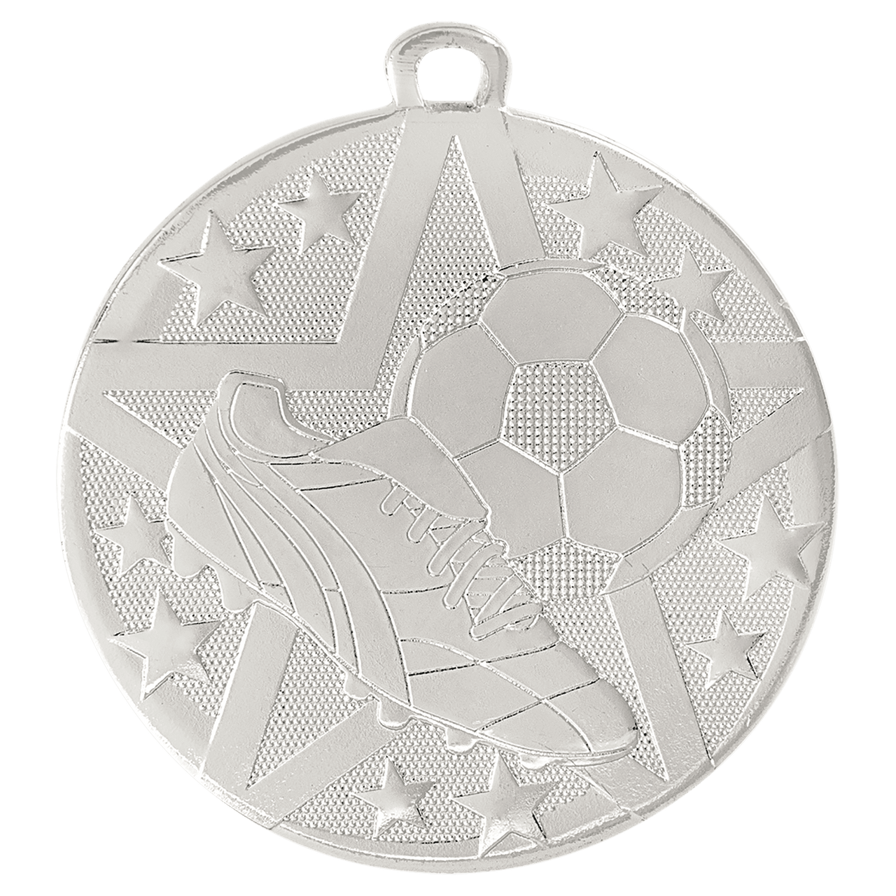 2" Silver Superstar Soccer Medal