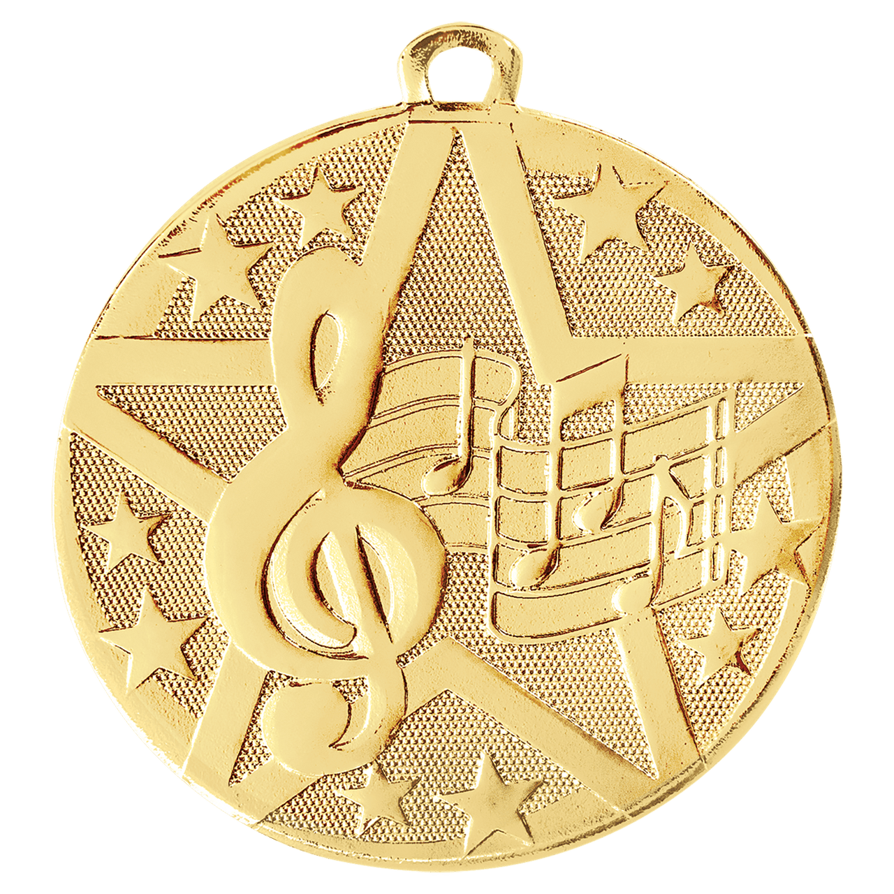 2" Gold Superstar Music Medal