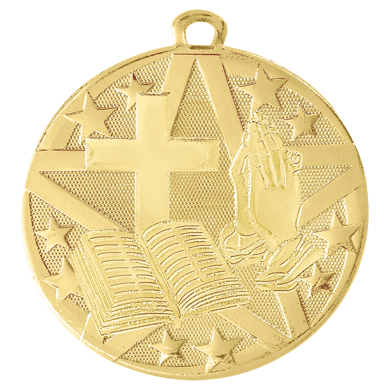 2" Gold Superstar Religion Medal