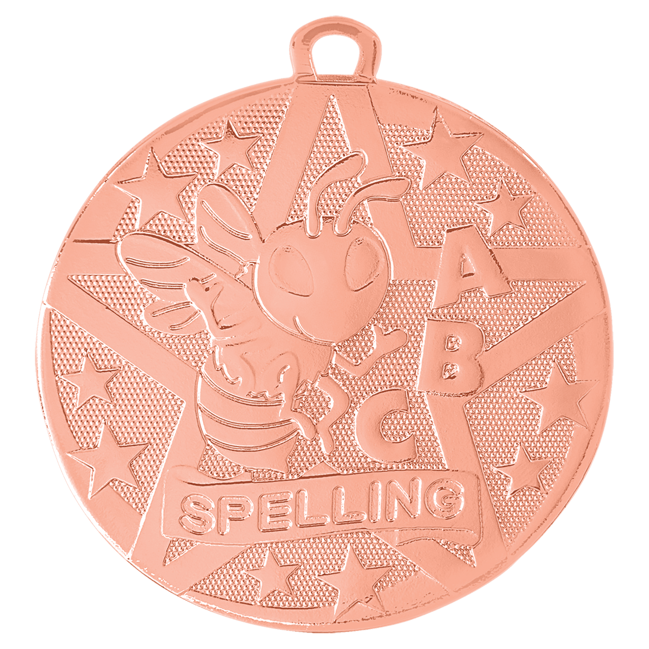 2" Gold Superstar Spelling Medal