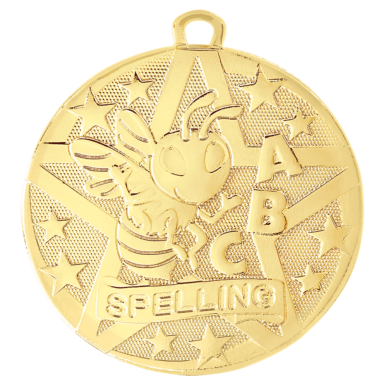 2" Gold Superstar Spelling Medal