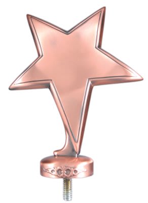 6" Bronze 3-Star Metal Figure