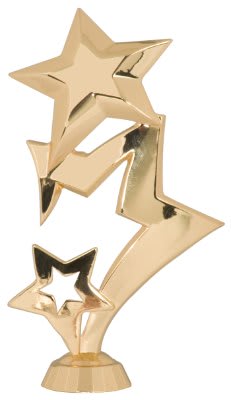 6" Bronze 3-Star Metal Figure
