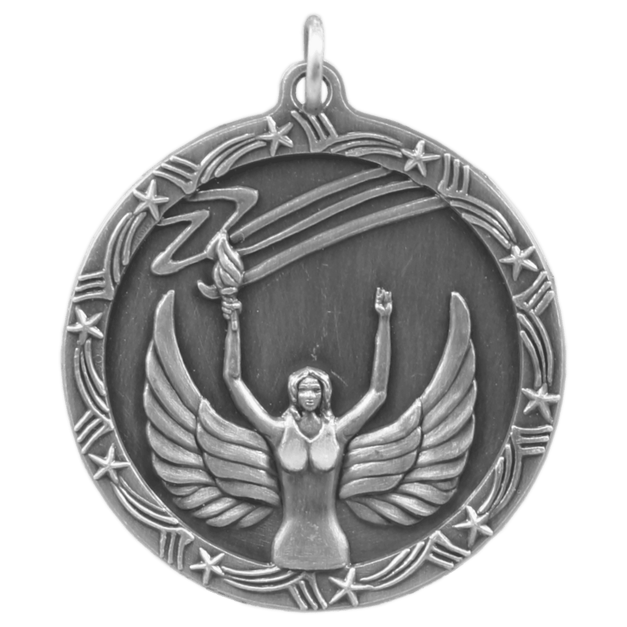 1 3/4" Antique Gold Victory Shooting Star Medal