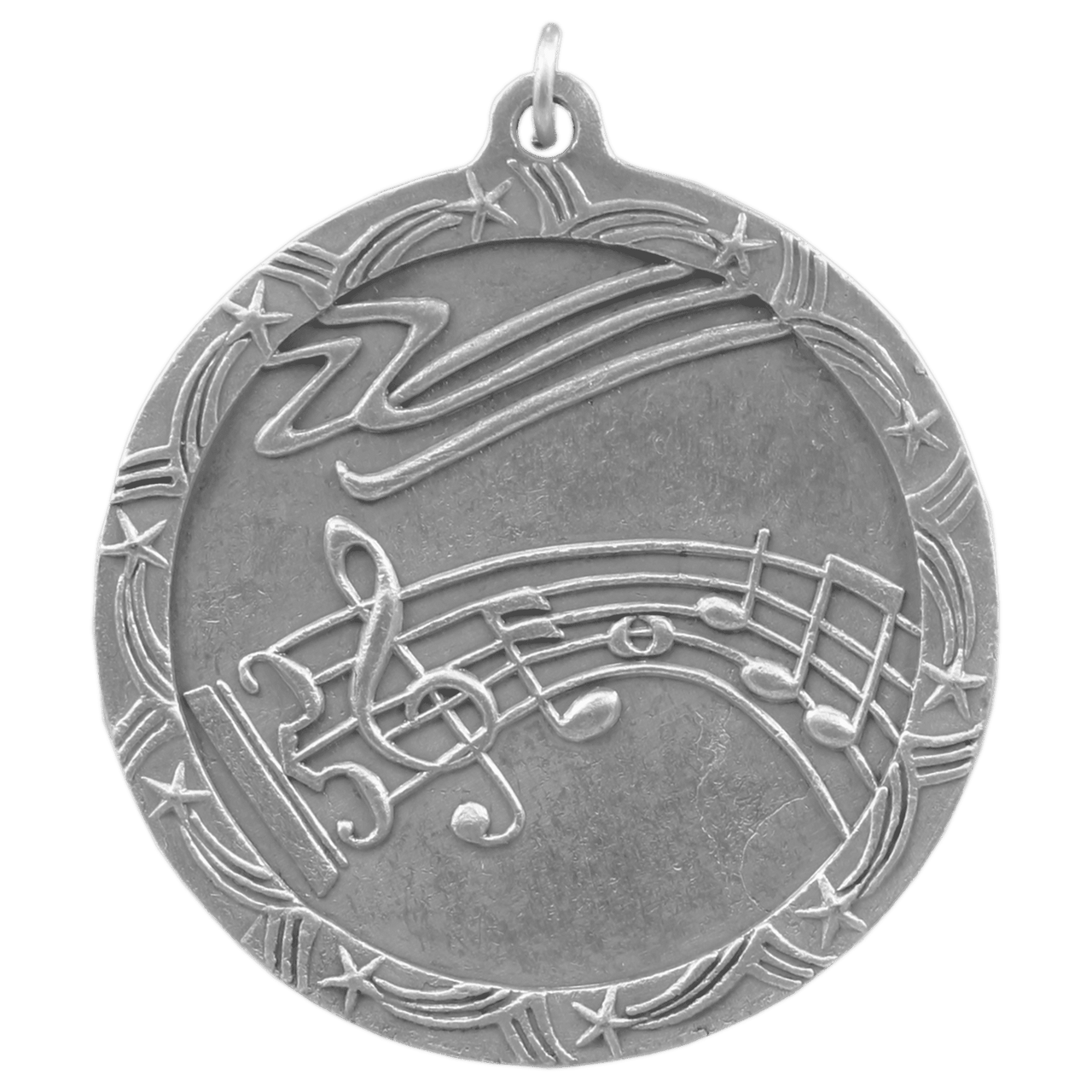 1 3/4" Antique Gold Music Shooting Star Medal