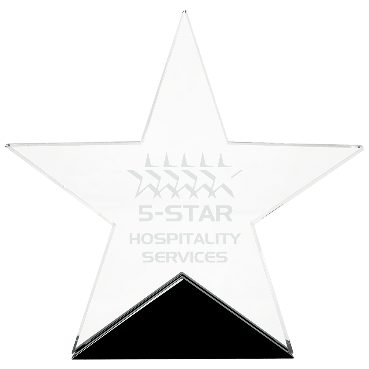 5 3/4" x 5 1/2" Clear Glass Star on Black Base