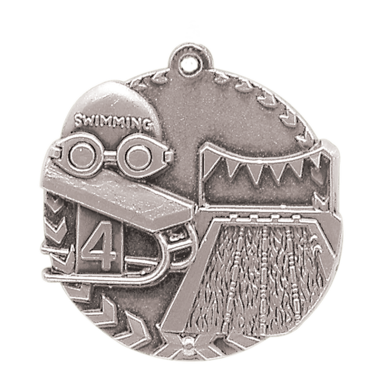 1 3/4" Antique Gold Swimming Millennium Medal