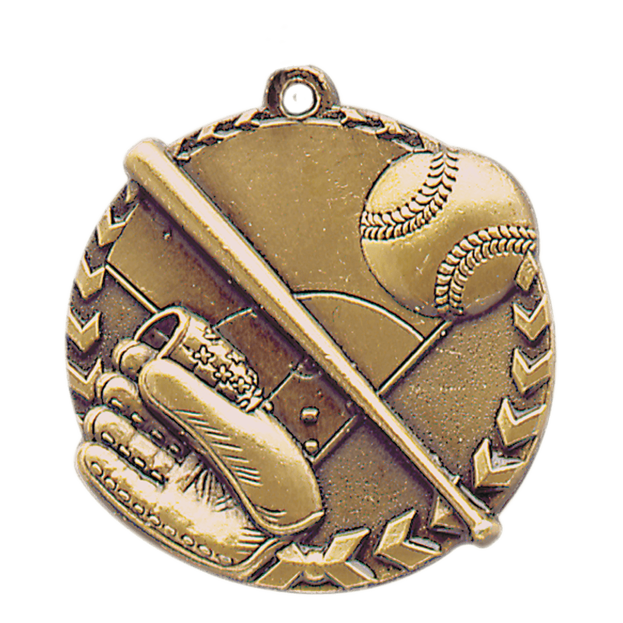 1 3/4" Antique Silver Baseball/Softball Millennium Medal