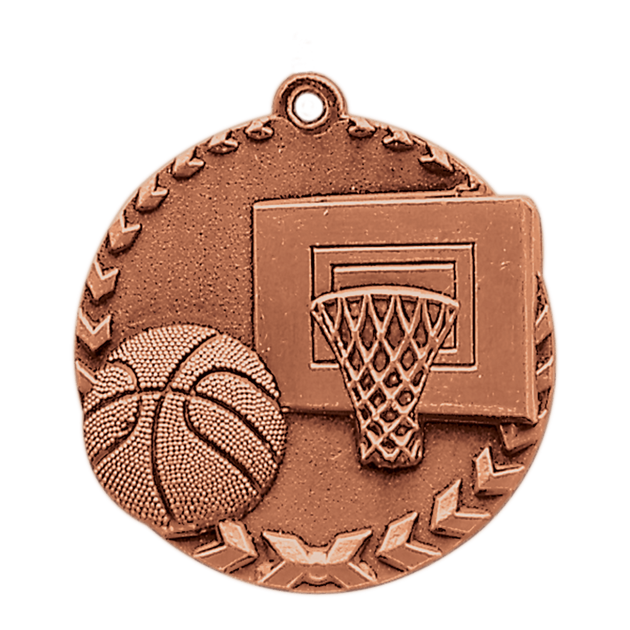 1 3/4" Antique Gold Basketball Millennium Medal