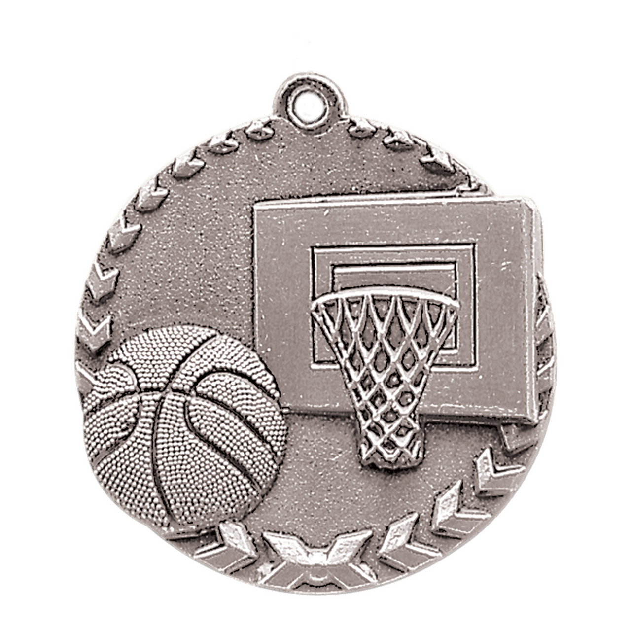 1 3/4" Antique Gold Basketball Millennium Medal