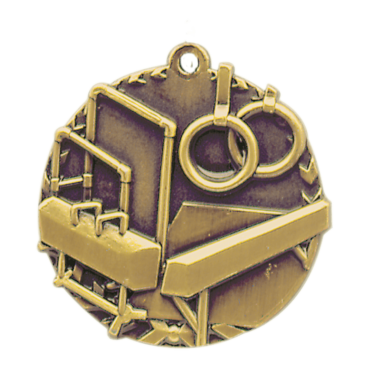 1 3/4" Antique Gold Gymnastics Millennium Medal