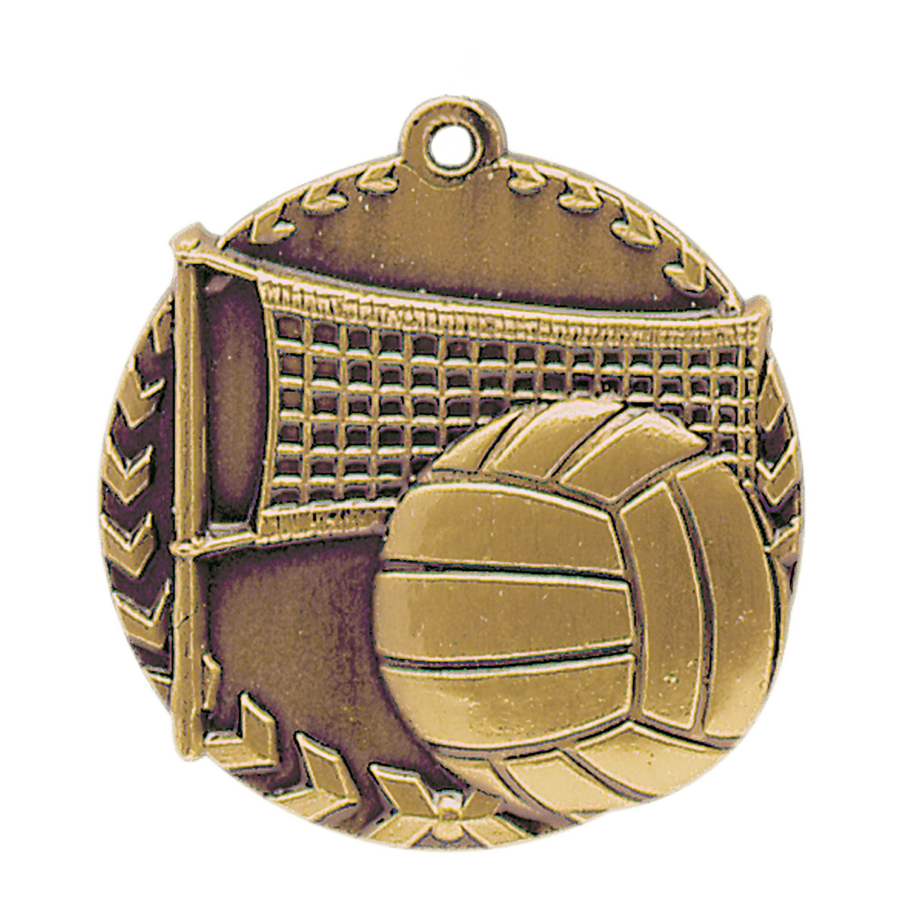 1 3/4" Antique Gold Volleyball Millennium Medal