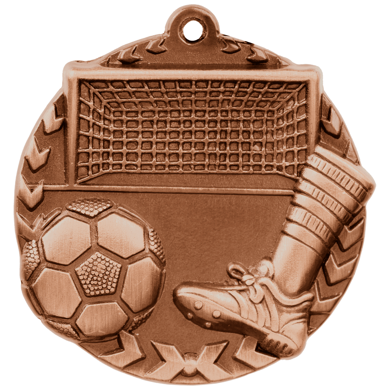 1 3/4" Antique Gold Soccer Millennium Medal