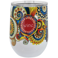 Thumbnail for White 12 oz. Sublimatable Polar Camel Stemless Wine Tumbler with Lid