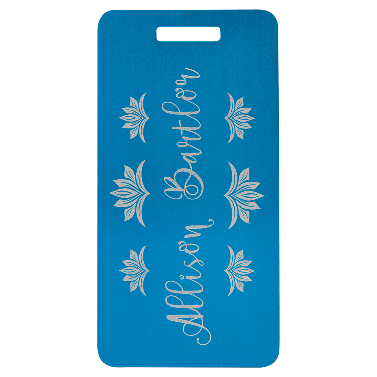 3 7/8" x 2" Black Anodized Aluminum Luggage Tag