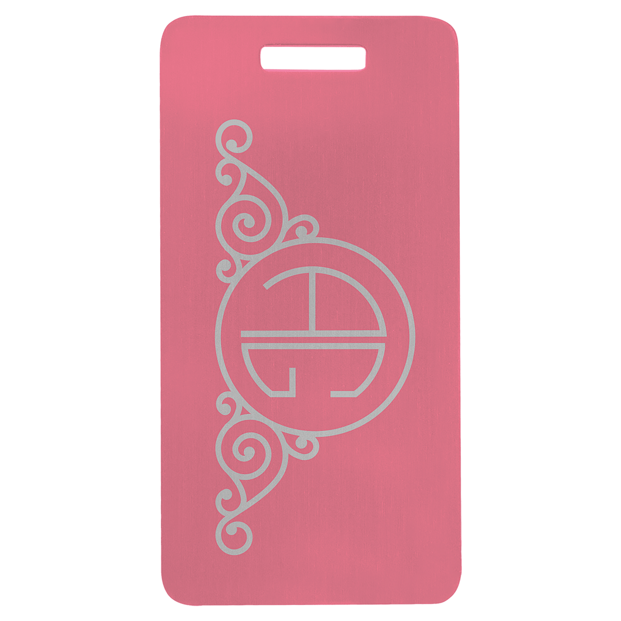 3 7/8" x 2" Black Anodized Aluminum Luggage Tag