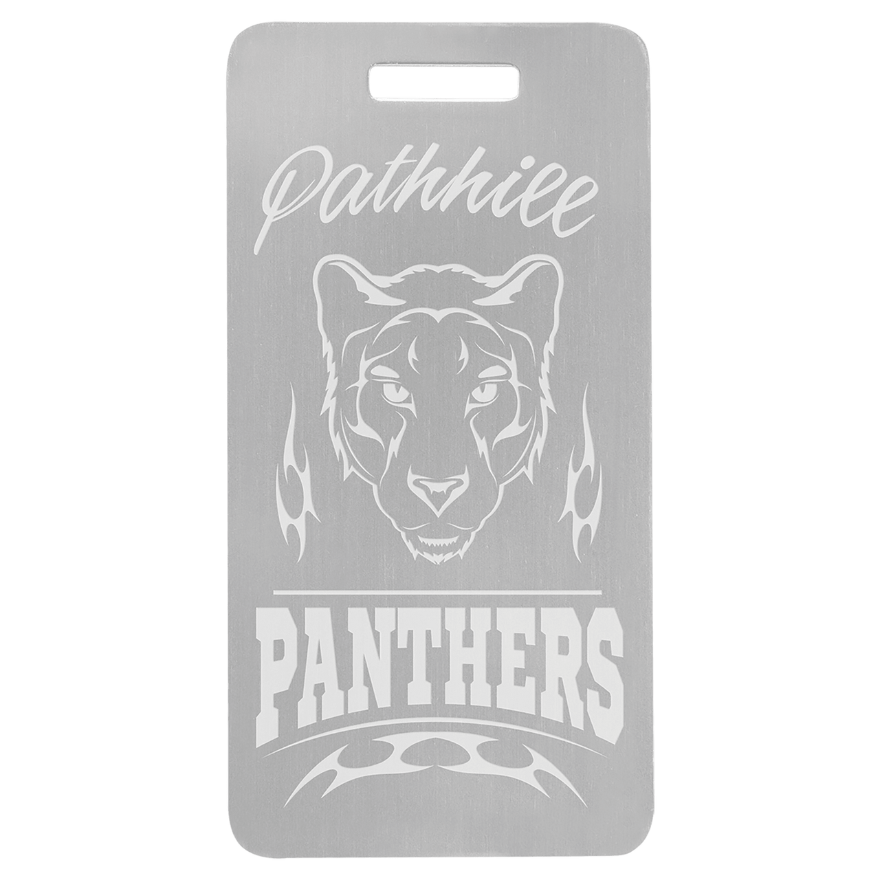 3 7/8" x 2" Black Anodized Aluminum Luggage Tag