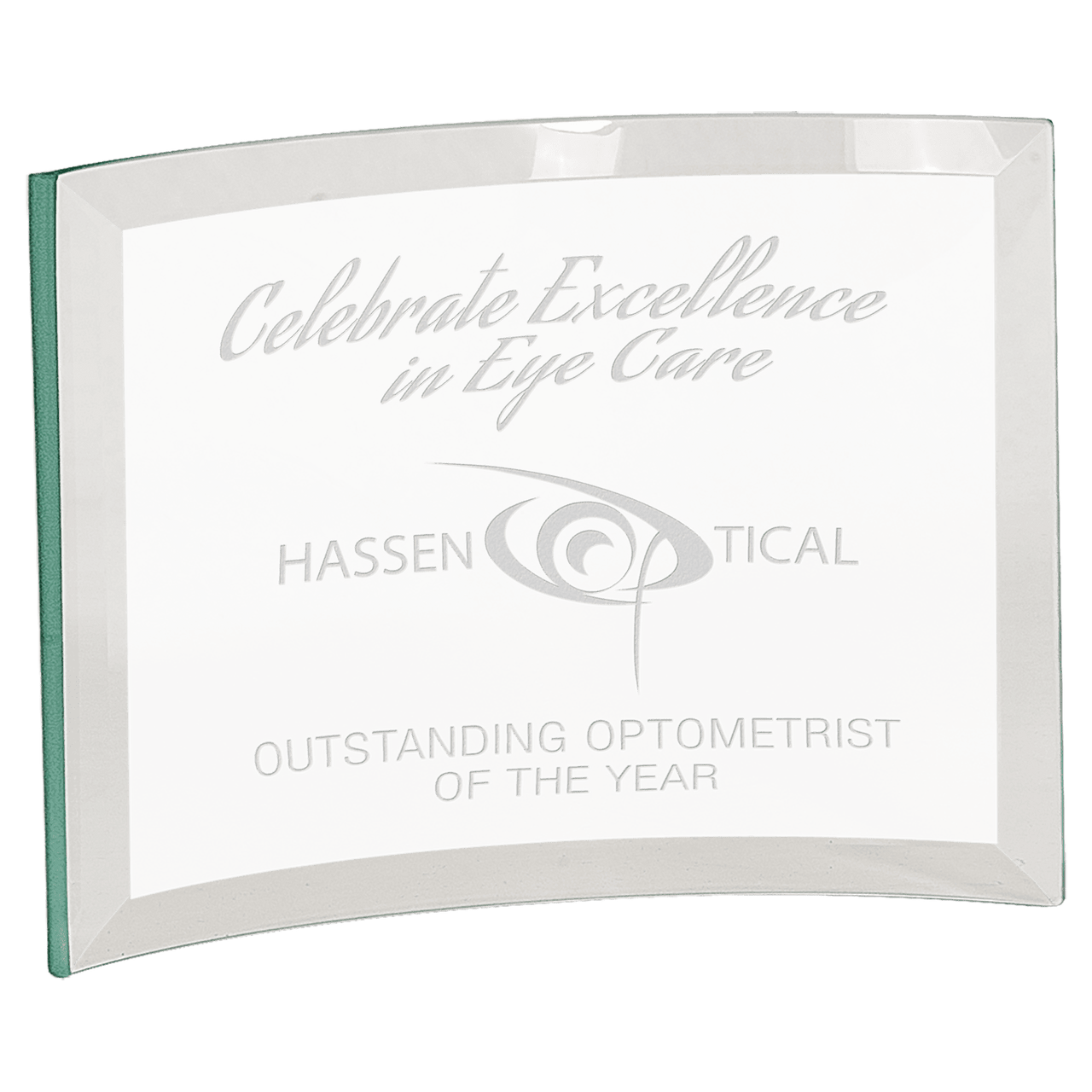 6" x 4" x 3/8" Jade Glass Crescent