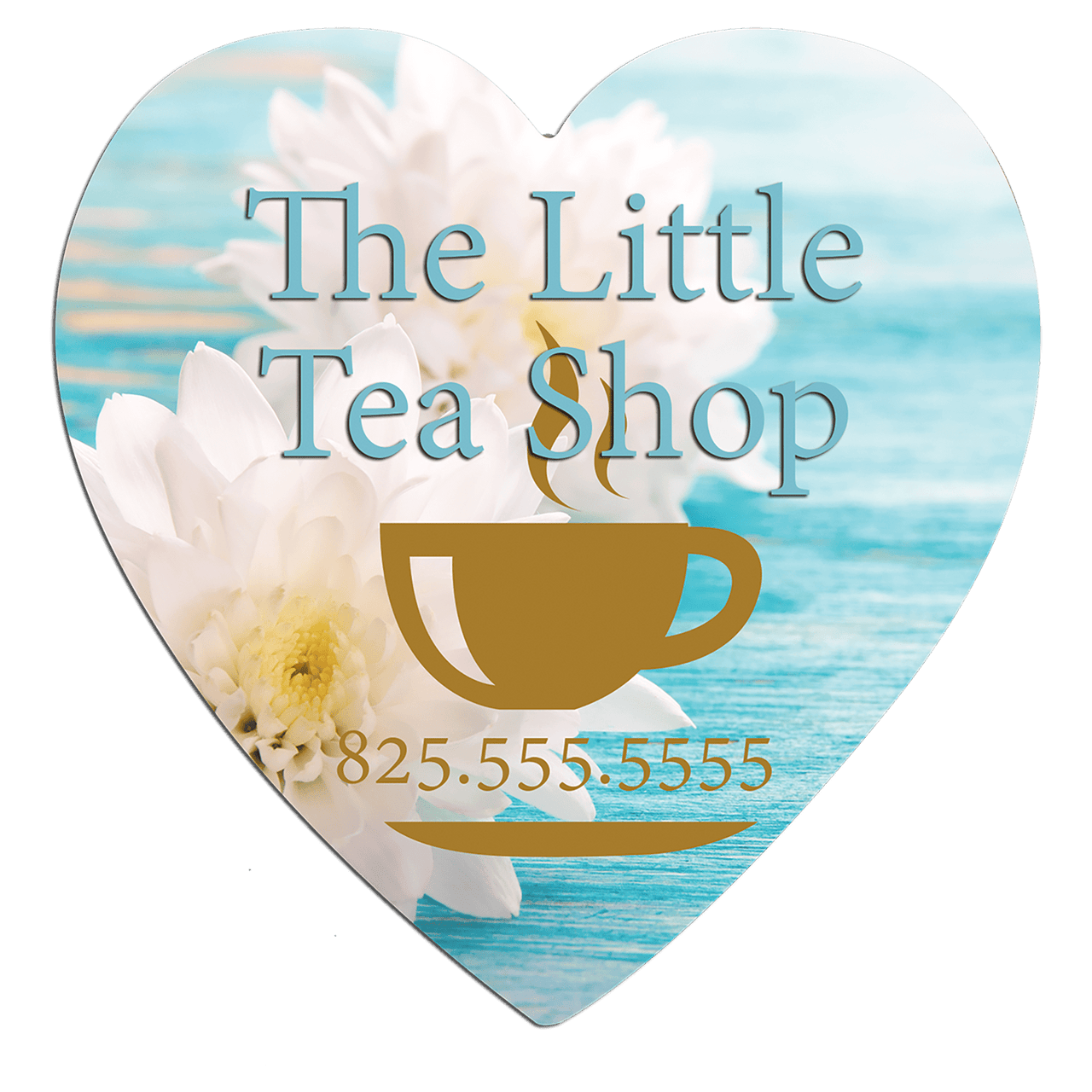 4" x 3.85" Gloss White Unisub Heart Hardboard Coaster w/ Cork Back