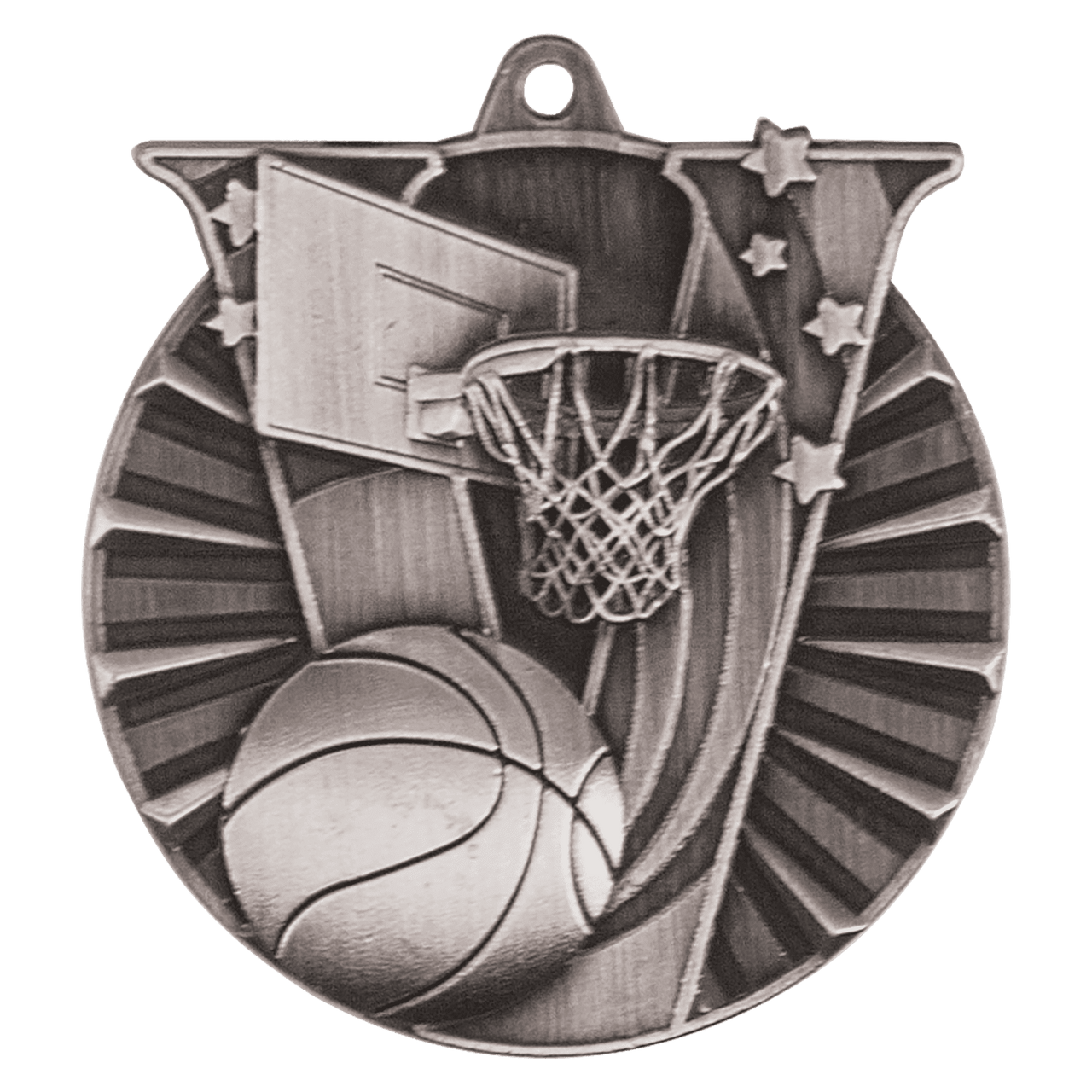 2" Antique Gold Basketball Victory Medal