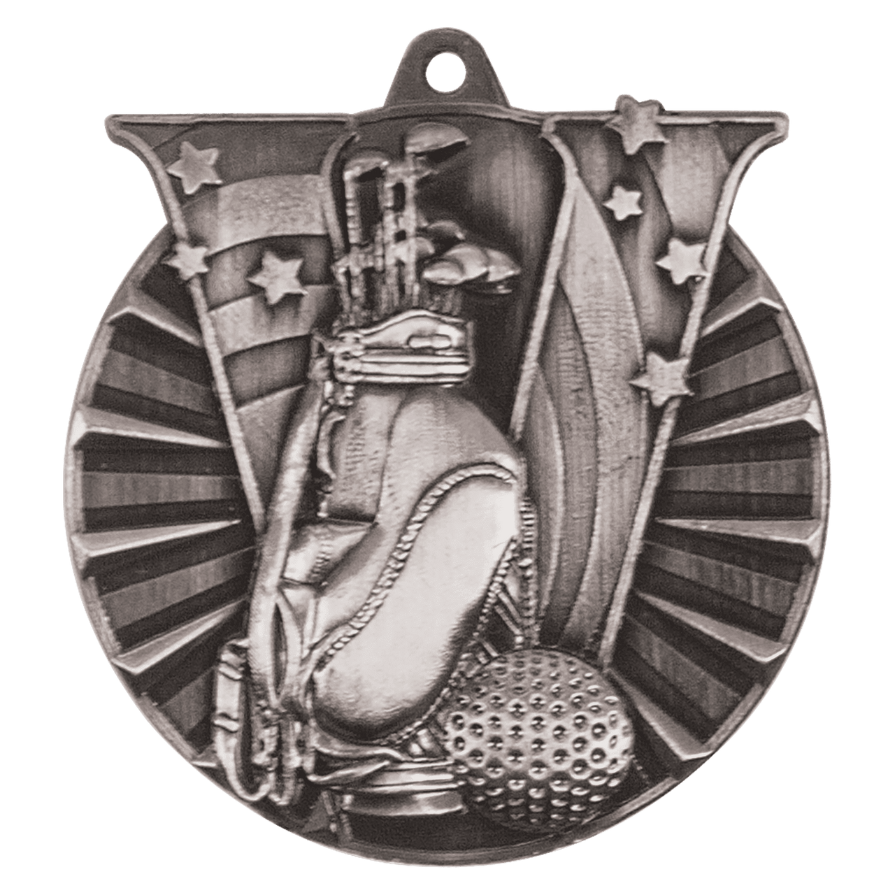 2" Antique Gold Golf Victory Medal