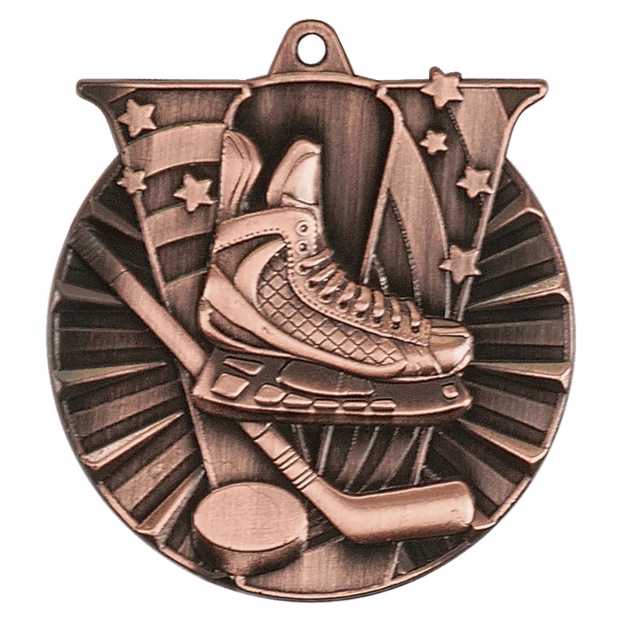 2" Antique Gold Hockey Victory Medal