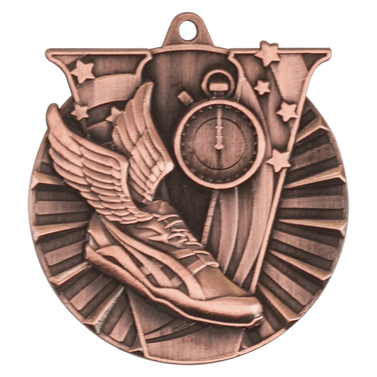 2" Antique Gold Track Victory Medal