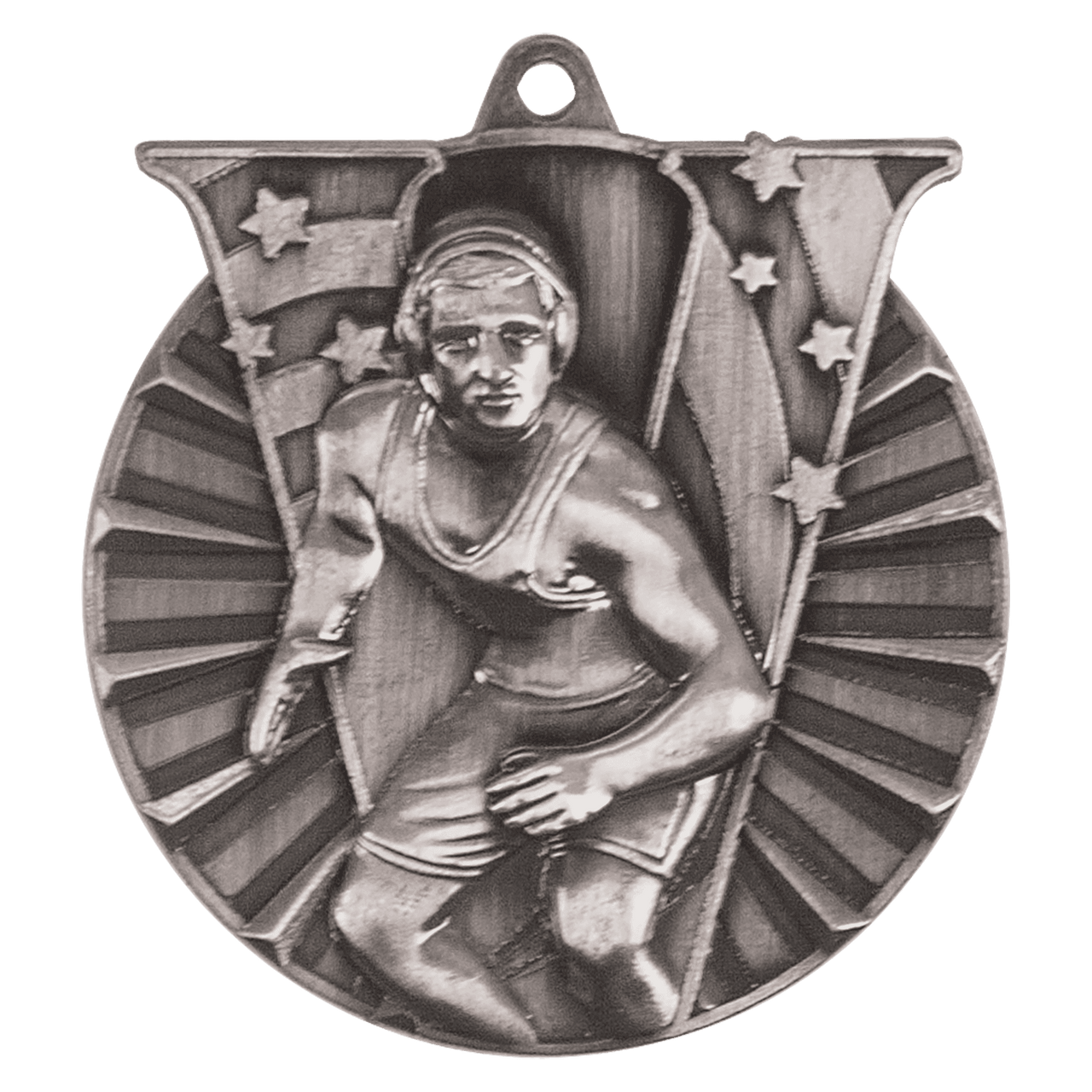 2" Antique Gold Wrestling Victory Medal