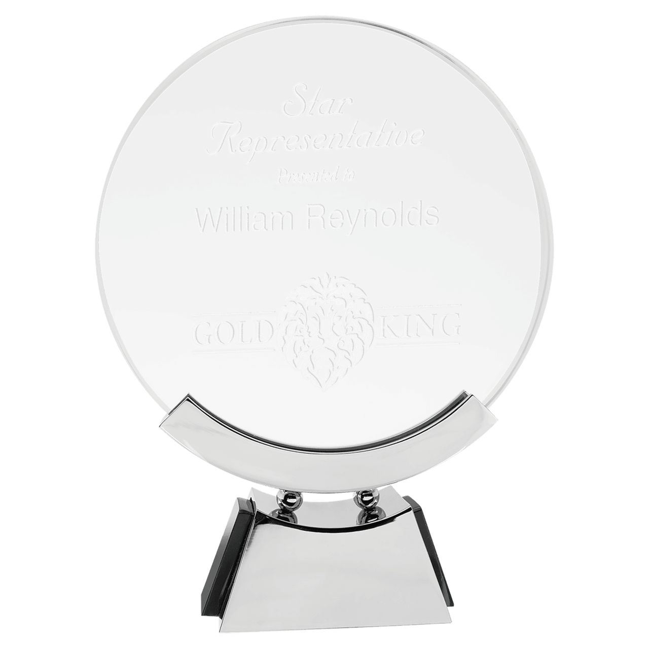 7 3/4" Round Voyager Glass with Silver/Black Base