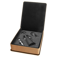 Thumbnail for Dark Brown Laserable Leatherette 3-Piece Wine Tool Gift Set