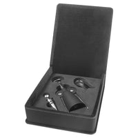 Thumbnail for Black/Gold Laserable Leatherette 3-Piece Wine Tool Gift Set