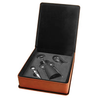 Thumbnail for Gray Laserable Leatherette 3-Piece Wine Tool Gift Set