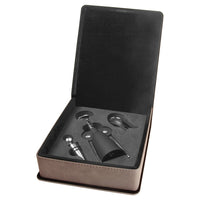Thumbnail for Gray Laserable Leatherette 3-Piece Wine Tool Gift Set